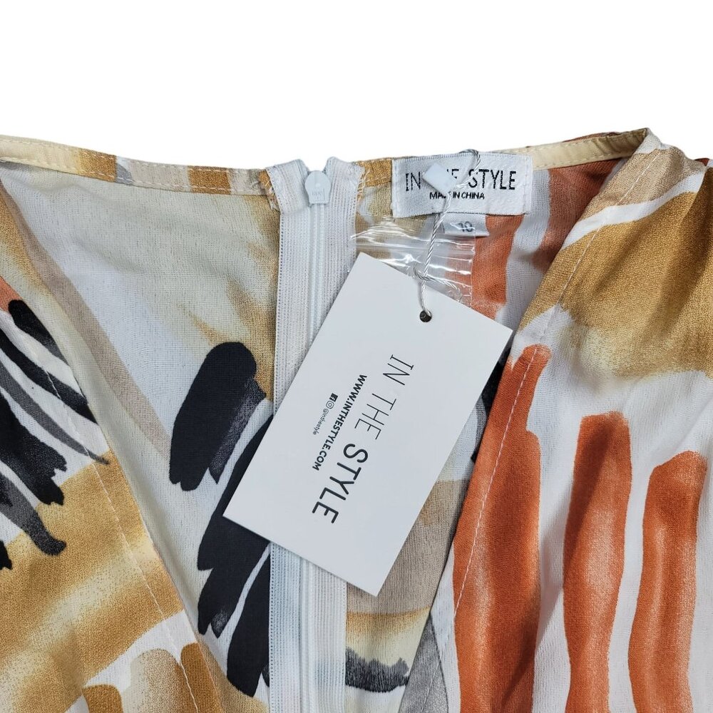 In The Style Nwt Abstract Print Button-Down Dress… - image 7